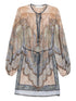 Zimmermann Wanderlust Paisley Silk Tunic Dress Blue Blue