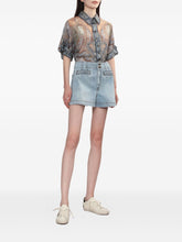 Zimmermann Wanderlust Silk Short-Sleeved Shirt Blue