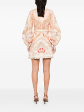 Zimmermann Daylight Floral Linen Mini Dress Beige
