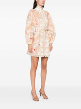 Zimmermann Daylight Floral Linen Mini Dress Beige