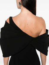 Solace London One-Shoulder Draped Mini Dress Black black