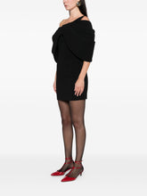 Solace London One-Shoulder Draped Mini Dress Black black