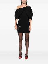 Solace London One-Shoulder Draped Mini Dress Black black