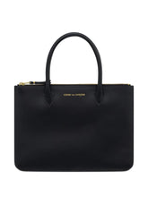 032C Leather Clutch Bag with Dual Top Handles Black