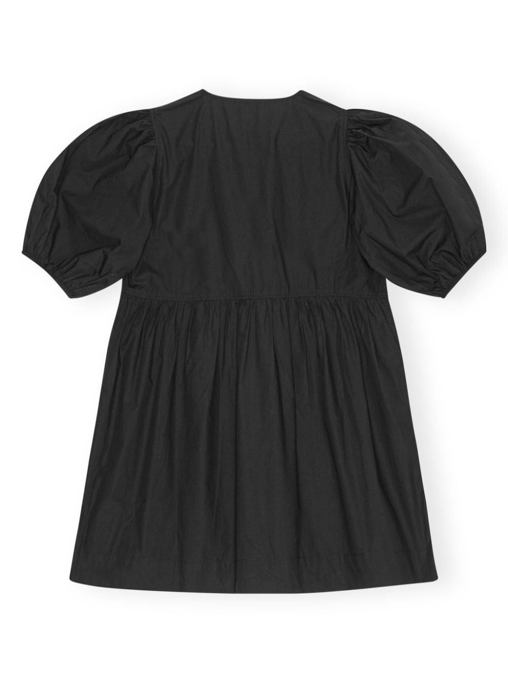 Ganni Poplin Organic Cotton Mini Dress Black