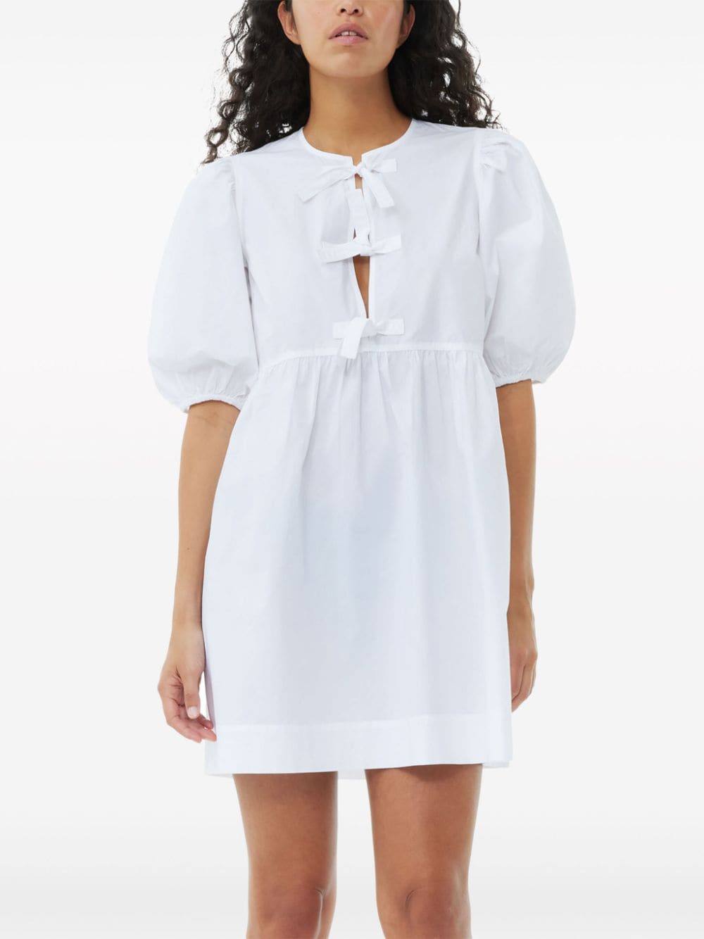 Ganni Organic Cotton Mini Dress White