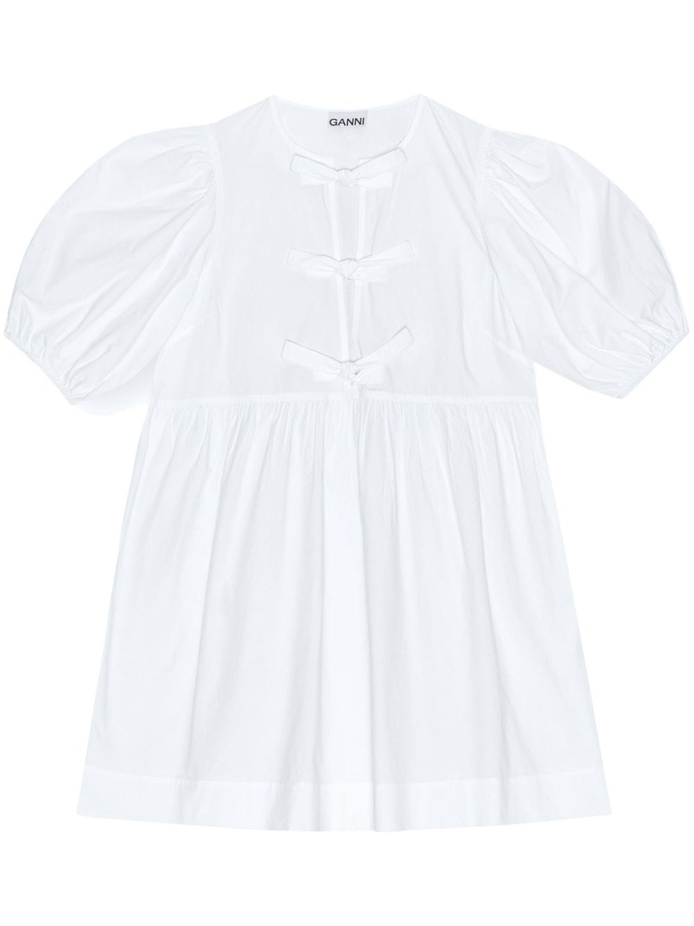 Ganni Organic Cotton Mini Dress White