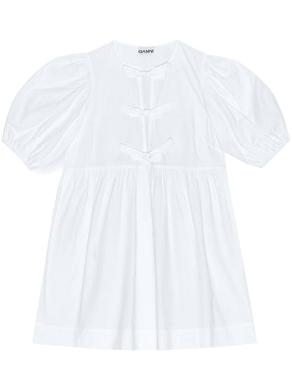 Ganni Organic Cotton Mini Dress White