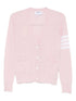 Thom Browne Wool Cardigan with Stripe Detail Pink Pink