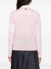 Thom Browne Wool Cardigan with Stripe Detail Pink Pink