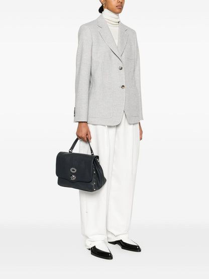 Zanellato Postina Daily Small Pebbled-Leather Handbag Blue