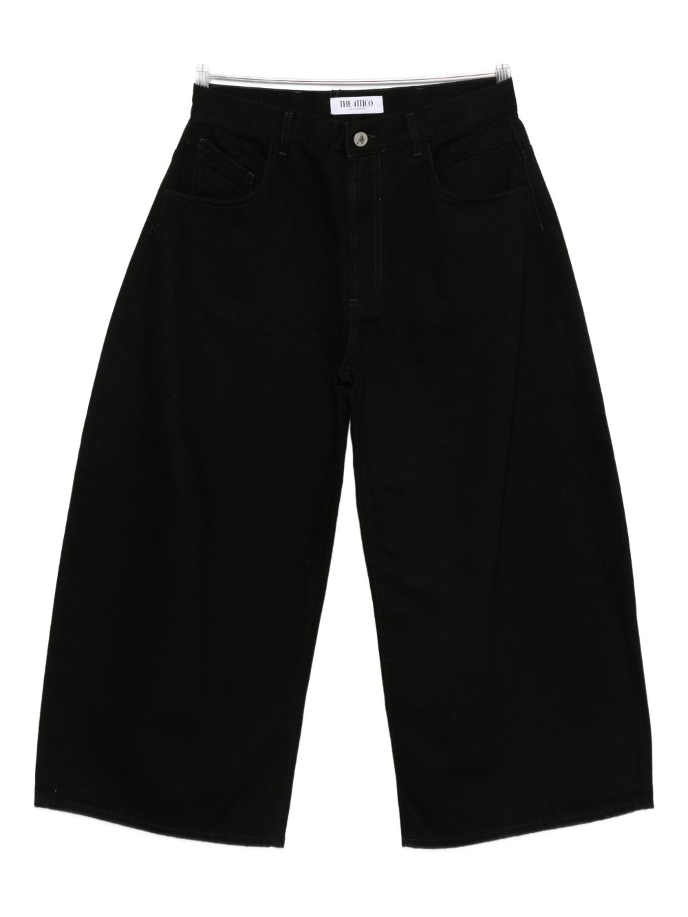 The Attico High-Rise Tapered Cotton Denim Jeans Black black