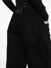 The Attico High-Rise Tapered Cotton Denim Jeans Black black
