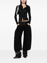 The Attico High-Rise Tapered Cotton Denim Jeans Black black