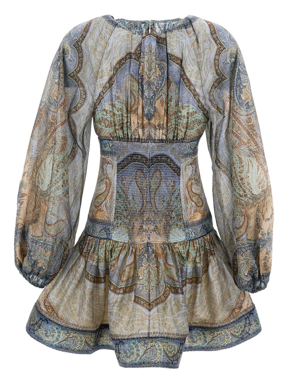 Zimmermann Wanderlust Blue Cotton-Silk Mini Dress Blue