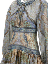 Zimmermann Wanderlust Blue Cotton-Silk Mini Dress Blue