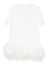The Attico Feather-Trim Cotton Mini Dress White