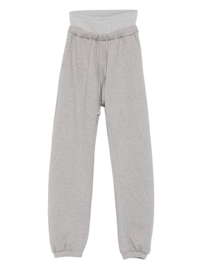 The Attico Cotton Drawstring Tapered Trousers Grey