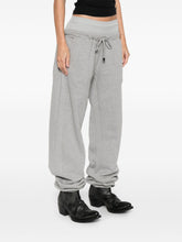 The Attico Cotton Drawstring Tapered Trousers Grey