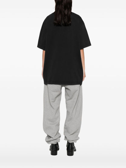 The Attico Cutout Cotton T-Shirt Black black