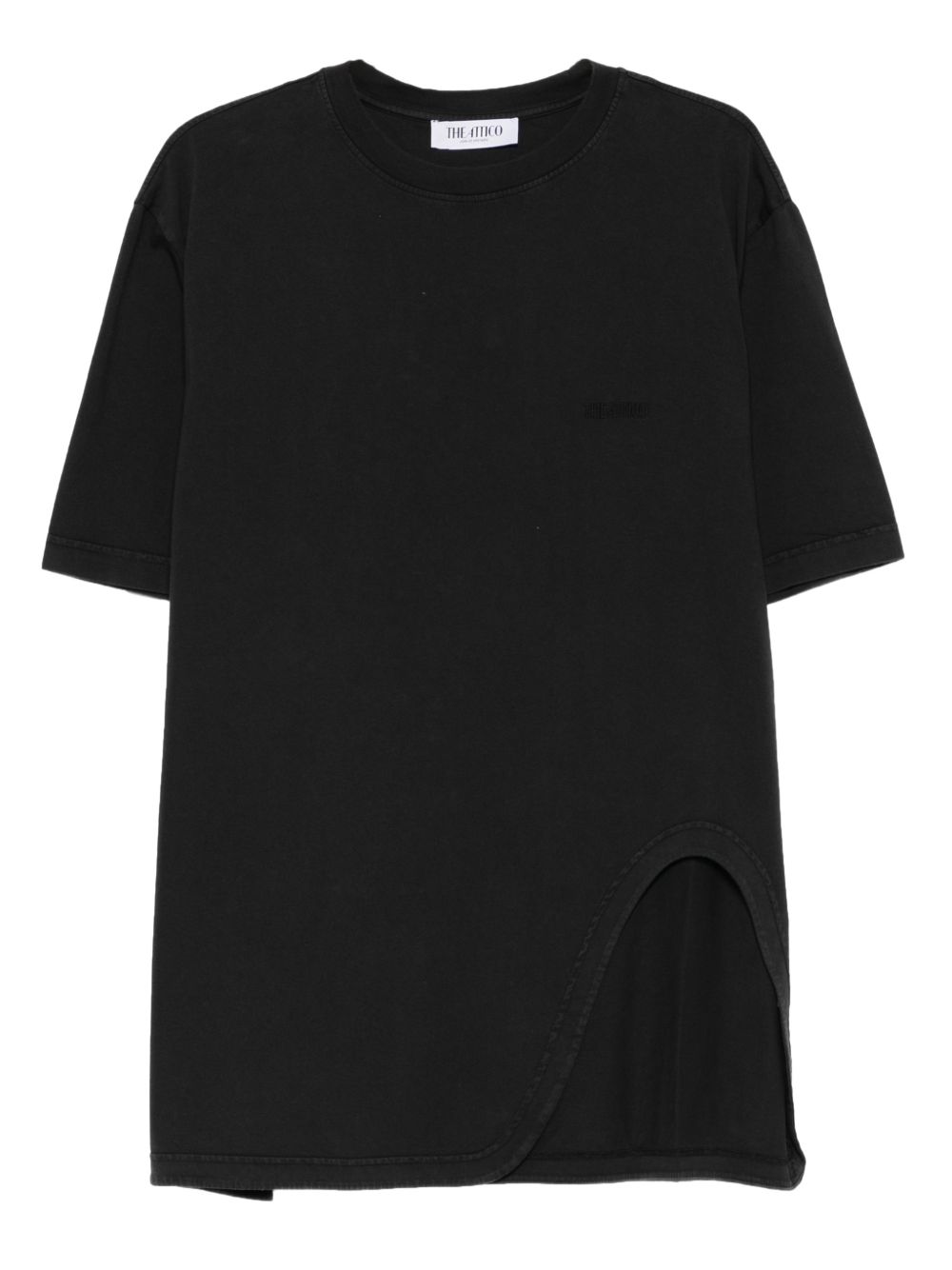 The Attico Cutout Cotton T-Shirt Black black