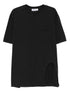 The Attico Cutout Cotton T-Shirt Black black