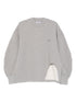 The Attico Logo-Detail Cutout Grey Cotton Sweater Grey