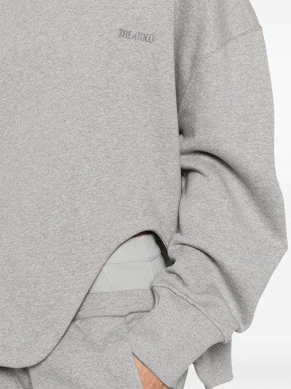 The Attico Logo-Detail Cutout Grey Cotton Sweater Grey