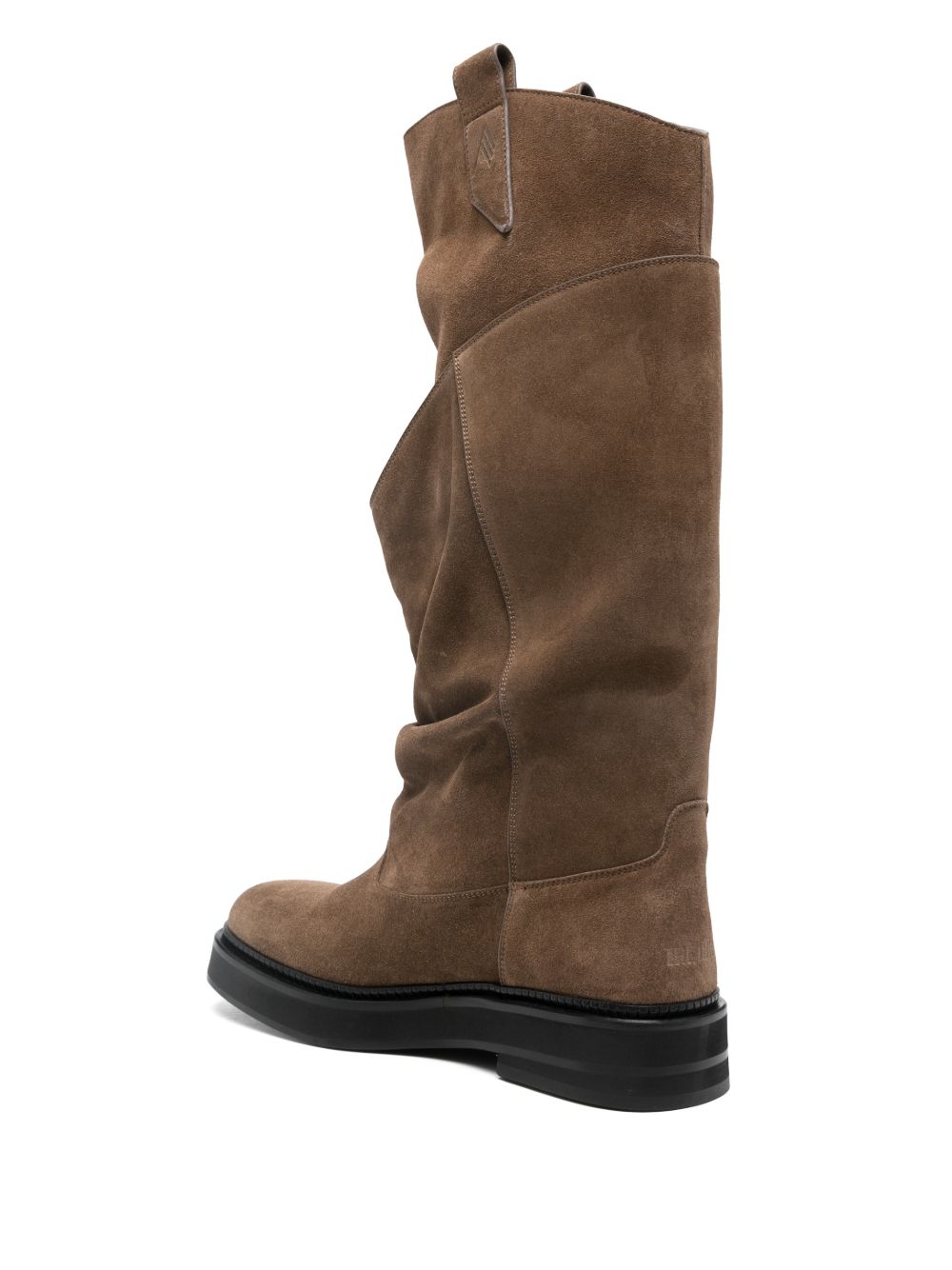 The Attico Passeggiata Knee-High Suede Boots Brown