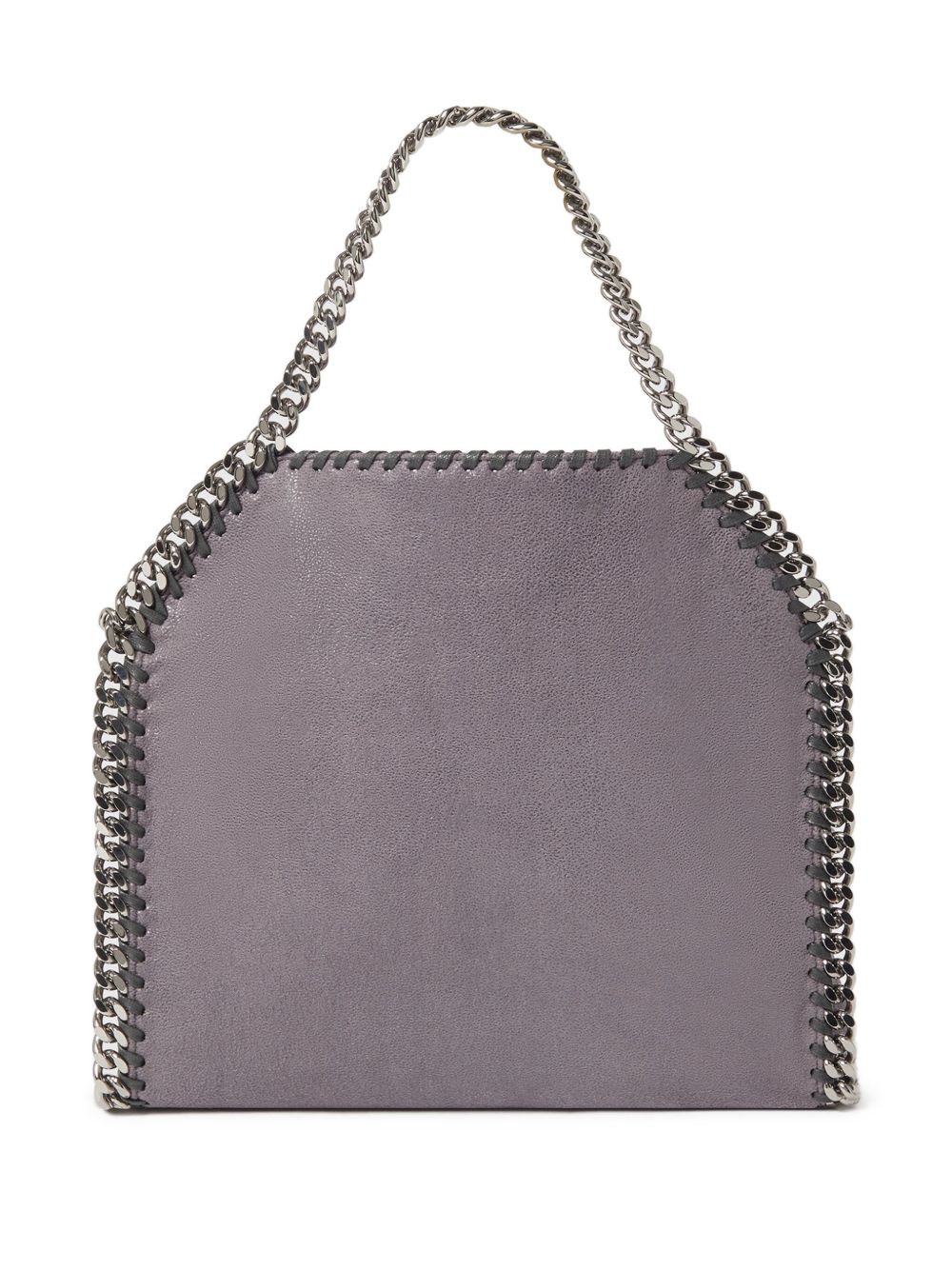 Stella McCartney Falabella Mini Grey Textured Tote Bag with Top Handles and Chain Detailing Grey