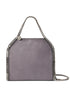 Stella McCartney Falabella Mini Grey Textured Tote Bag with Top Handles and Chain Detailing Grey