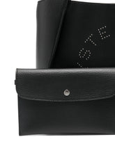 Stella McCartney Logo Tote Bag in Black Leather Black