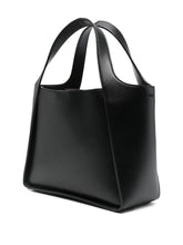 Stella McCartney Logo Tote Bag in Black Leather Black