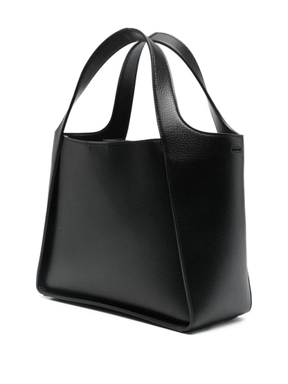 Stella McCartney Logo Tote Bag in Black Leather Black