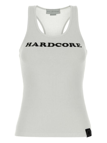 Stella McCartney Hardcore Slogan Cotton Tank Top White