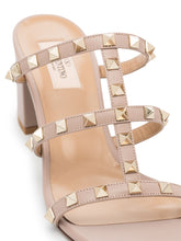 Valentino Garavani Rockstud Caged Block Heel Sandals Powder Pink Powder