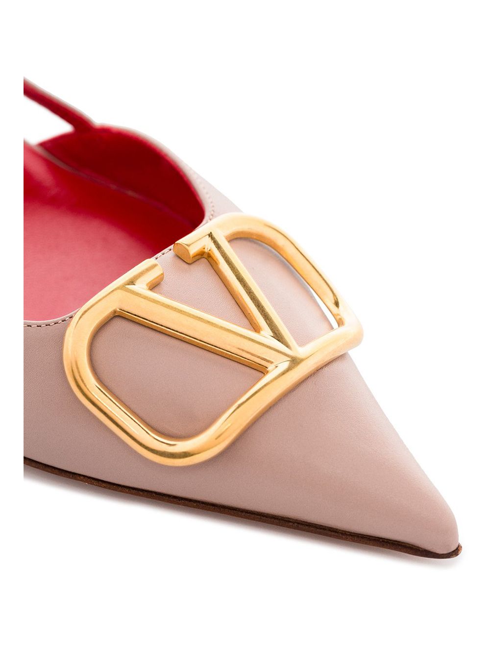 Valentino Garavani VLogo Signature Slingback Pumps With Kitten Heel in Powder Powder
