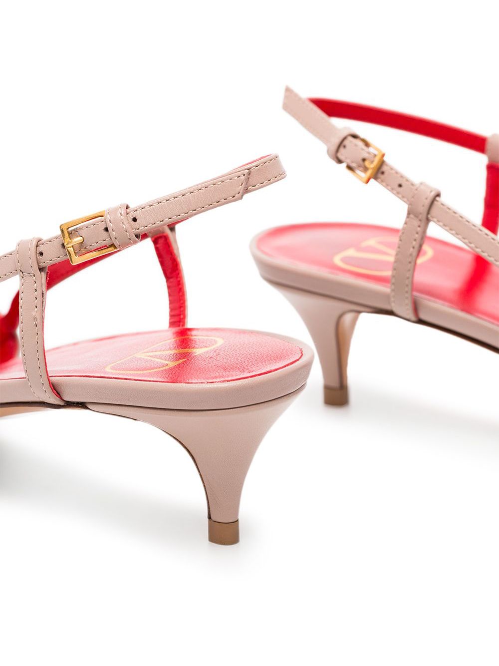 Valentino Garavani VLogo Signature Slingback Pumps With Kitten Heel in Powder Powder