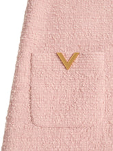 Valentino Light Pink Wool Mini Dress with Brow Detail Pink