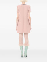Valentino Light Pink Wool Mini Dress with Brow Detail Pink