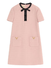 Valentino Light Pink Wool Mini Dress with Brow Detail Pink