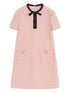 Valentino Light Pink Wool Mini Dress with Brow Detail Pink