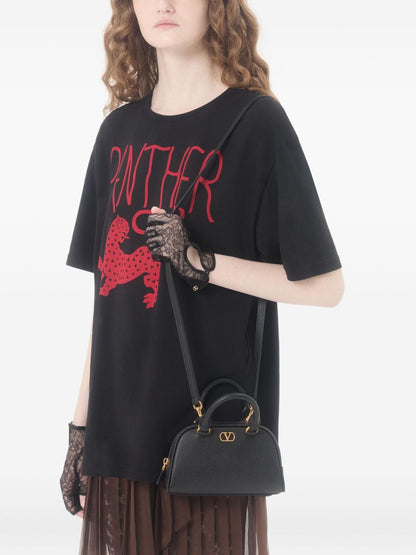 Valentino Garavani VLogo Signature Mini Grainy-Leather Clutch Black