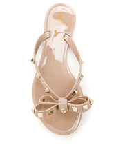 Valentino Garavani Rockstud Bow-Detail Powder Sandals Powder