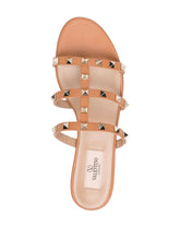 Valentino Garavani Rockstud Calf Leather Sandals Leather Brown