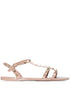 Valentino Garavani Rockstud Double-Strap Powder Pink Rubber Sandals Powder