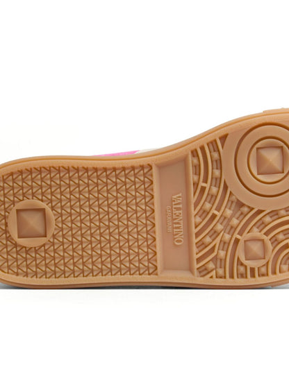 Valentino Garavani Upvillage Panelled Calf Leather Sneakers Fuchsia