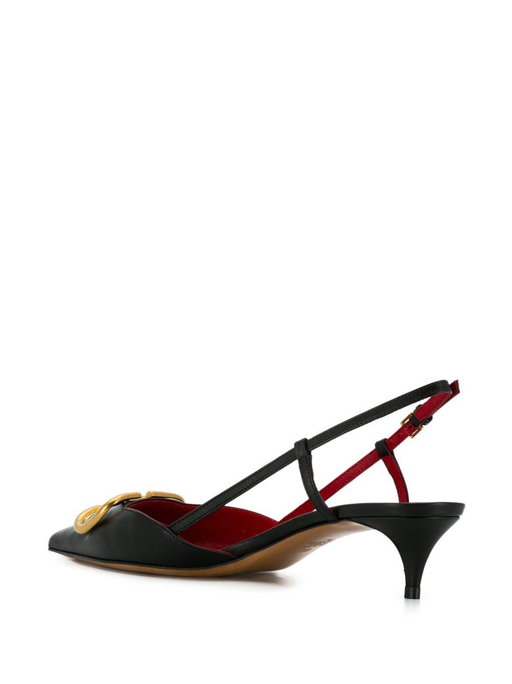 Valentino Garavani VLogo Signature 40mm Leather Slingback Pumps Black