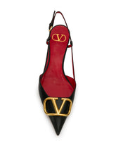 Valentino Garavani VLogo Signature 40mm Leather Slingback Pumps Black