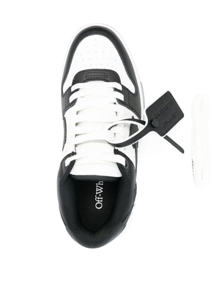Off White Out Of Office Silk and Nylon Leather Sneakers Black black